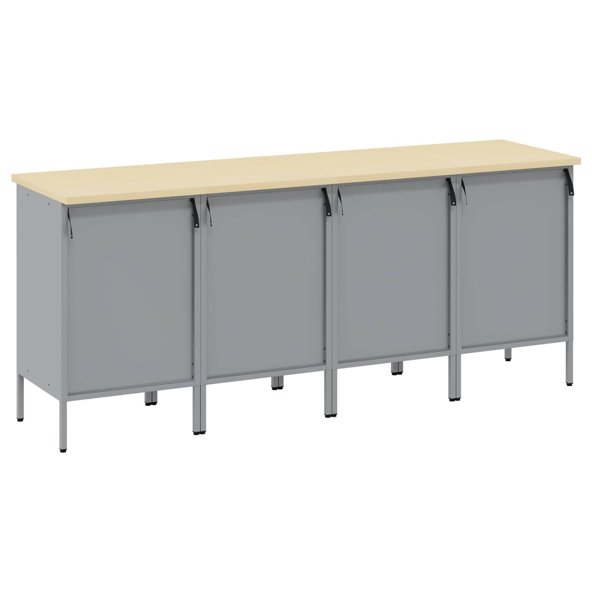 Munkaszekrény fiókkal 4 db Piros és Szürke 200 x 55 x 85 cm 6