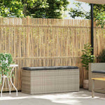 Világosszürke polyrattan kerti pad párnával 110x40x44 cm 2