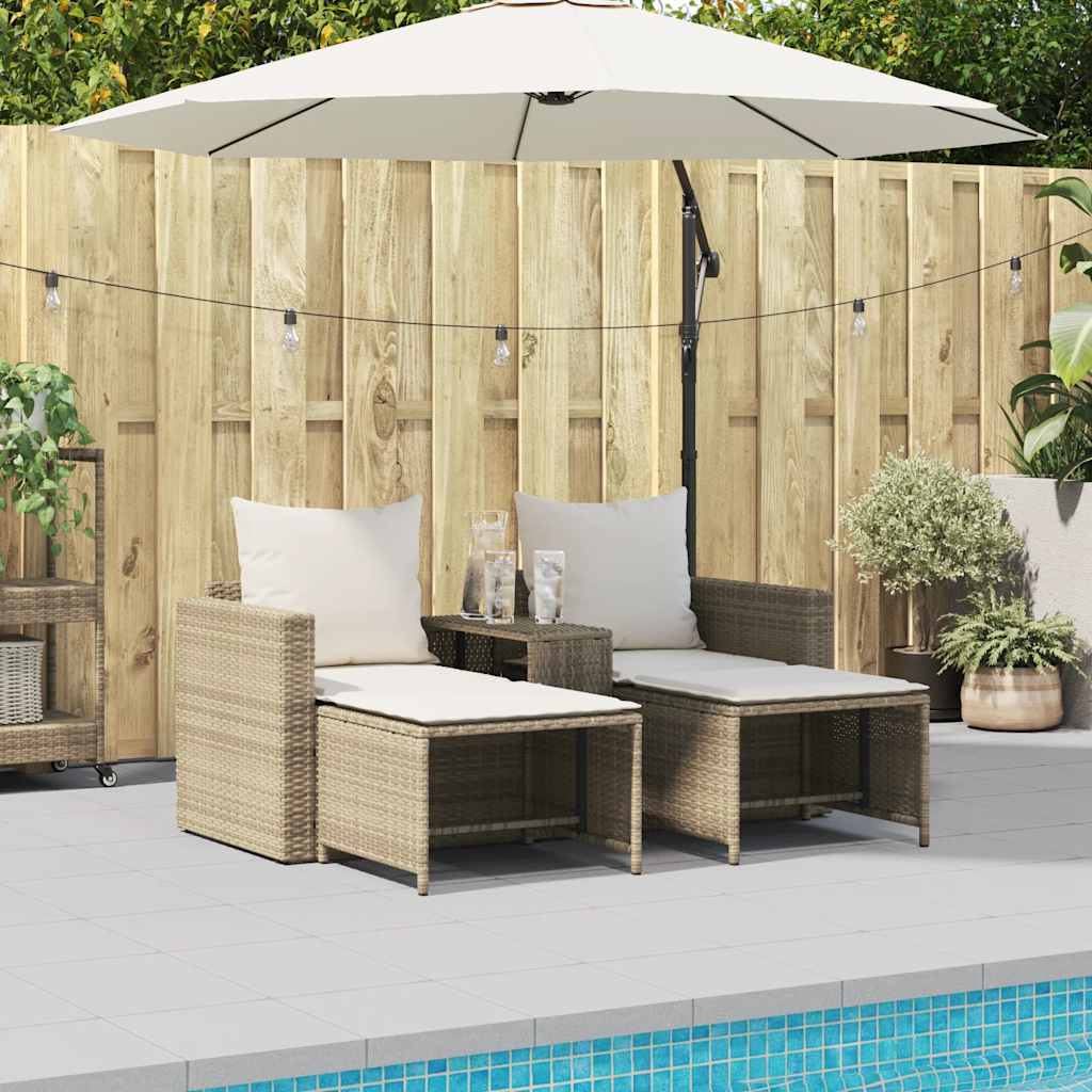 5 részes polyrattan kerti kanapé garnitúra párnákkal stackable 3