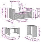 5 részes polyrattan kerti kanapé garnitúra párnákkal stackable 12