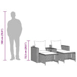 5 részes polyrattan kerti kanapé garnitúra párnákkal stackable 13