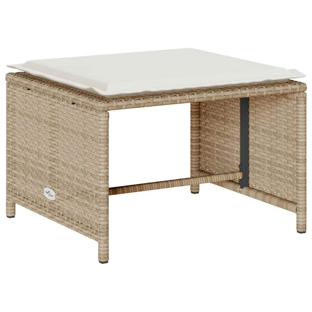 5 részes polyrattan kerti kanapé garnitúra párnákkal stackable 7