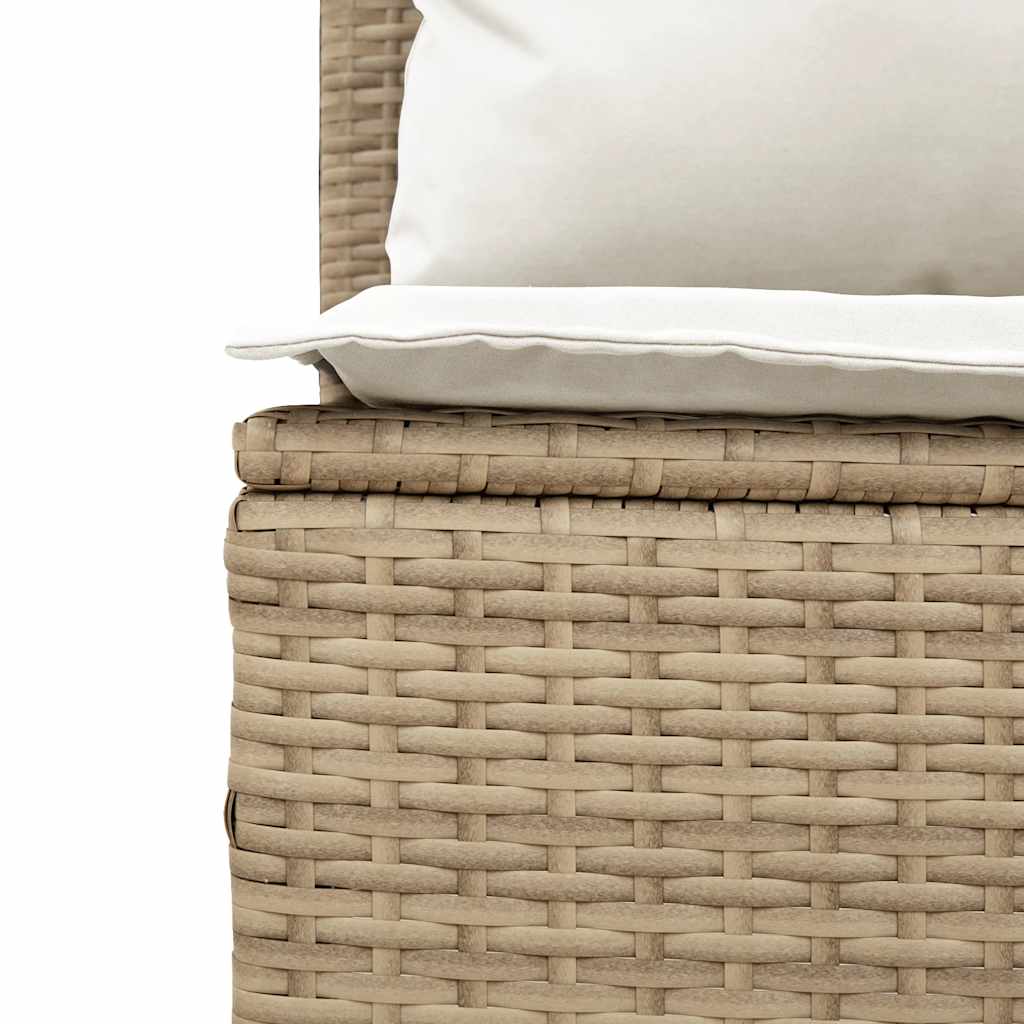 3 részes bézs polyrattan kerti étkezőgarnitúra párnákkal 12