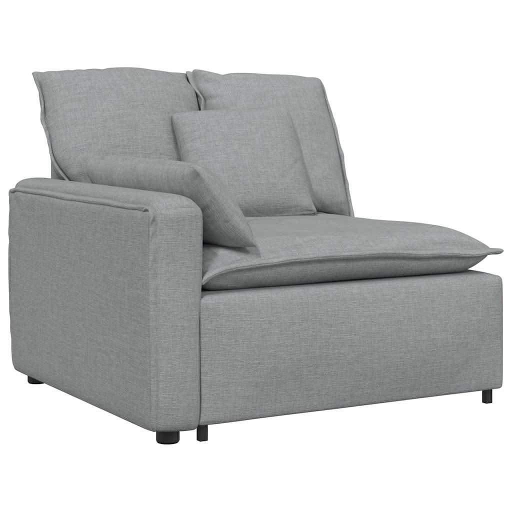 Világosszürke moduláris kanapé karfás végmodul párnákkal 100 cm 2