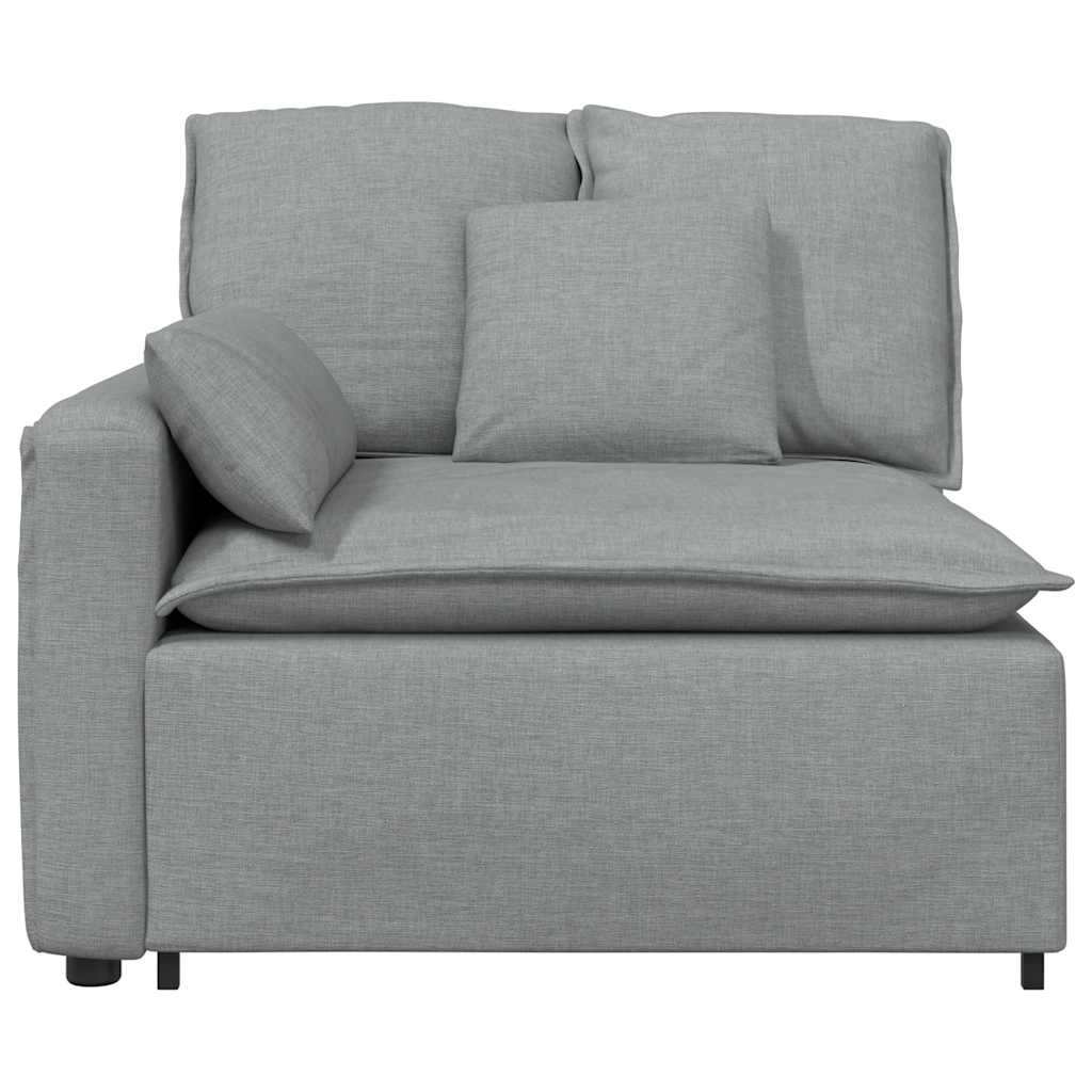 Világosszürke moduláris kanapé karfás végmodul párnákkal 100 cm 3