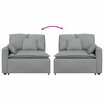 Világosszürke moduláris kanapé karfás végmodul párnákkal 100 cm 6