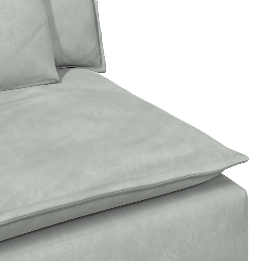 Világosszürke moduláris kanapé középső modul párnákkal 100 cm 6