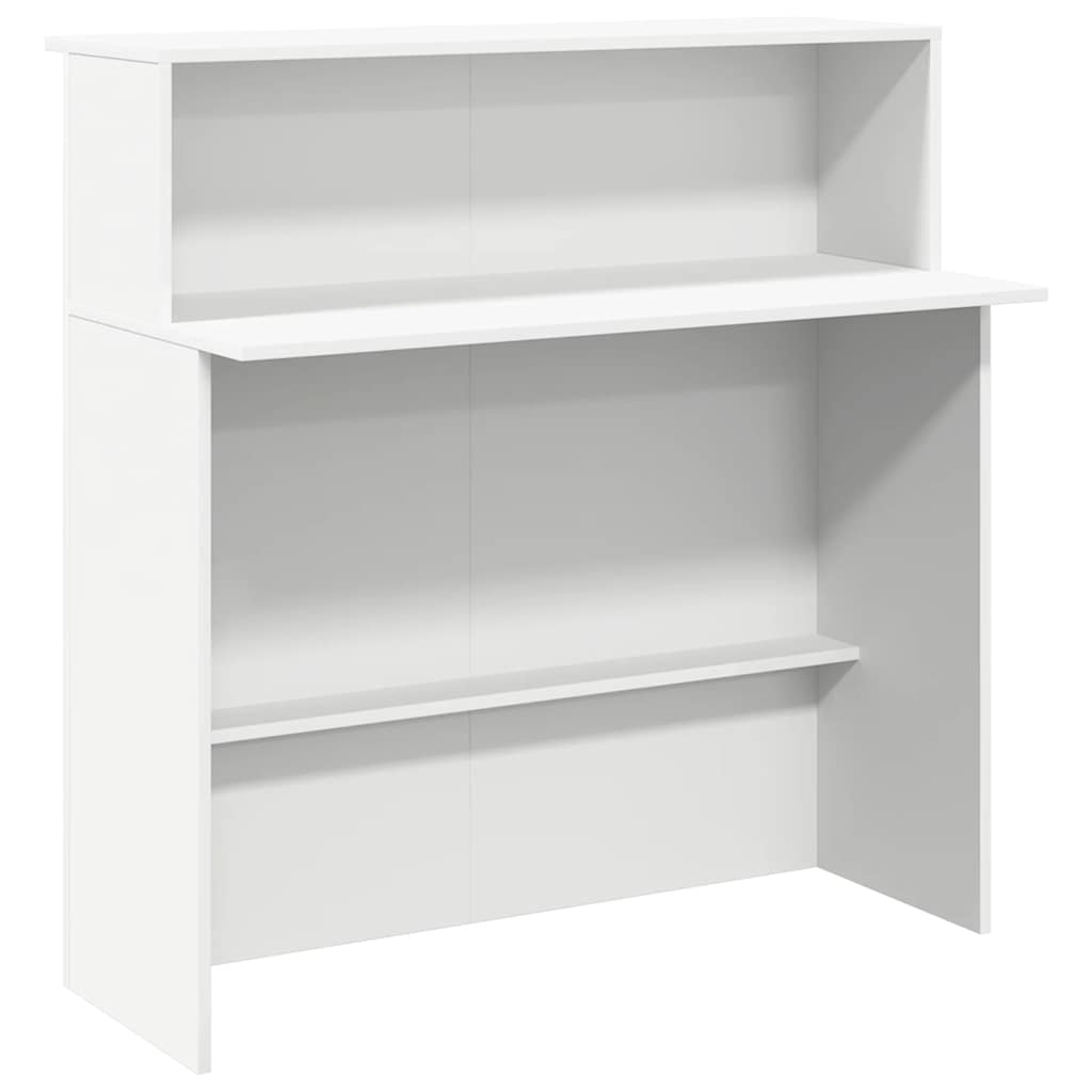 Fehér, rétegelt fa recepciós asztal 100 x 50 x 103,5 cm 2