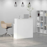 Fehér, rétegelt fa recepciós asztal 100 x 50 x 103,5 cm 3
