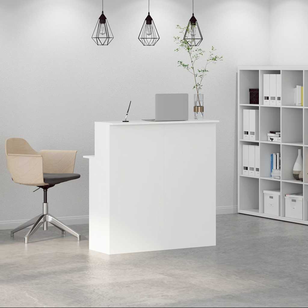 Fehér, rétegelt fa recepciós asztal 100 x 50 x 103,5 cm 3