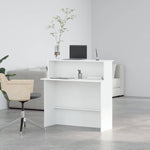 Fehér, rétegelt fa recepciós asztal 100 x 50 x 103,5 cm 4