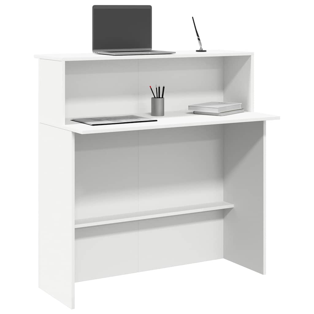 Fehér, rétegelt fa recepciós asztal 100 x 50 x 103,5 cm
