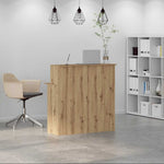 Recepciós pult kézműves tölgy 100x50x103,5 cm szerelt fa 3