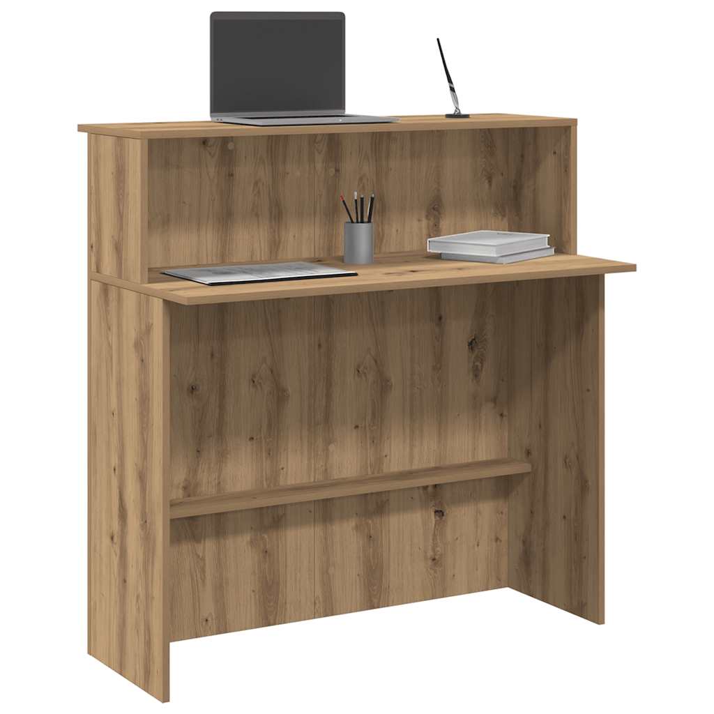 Recepciós pult kézműves tölgy 100x50x103,5 cm szerelt fa 4
