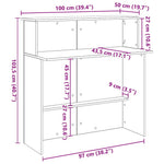 Recepciós pult kézműves tölgy 100x50x103,5 cm szerelt fa 10