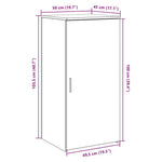 Tároló szekrény betonszürke 50x45x103,5 cm szerelt fa 10