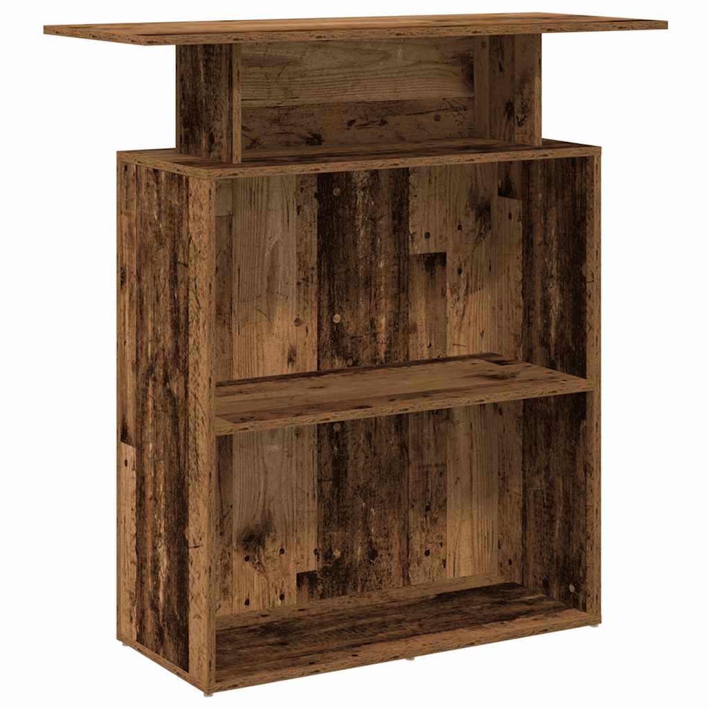 Recepciós pult antik fa 100x40x104 cm szerelt fa 2