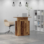 Recepciós pult antik fa 100x40x104 cm szerelt fa 3