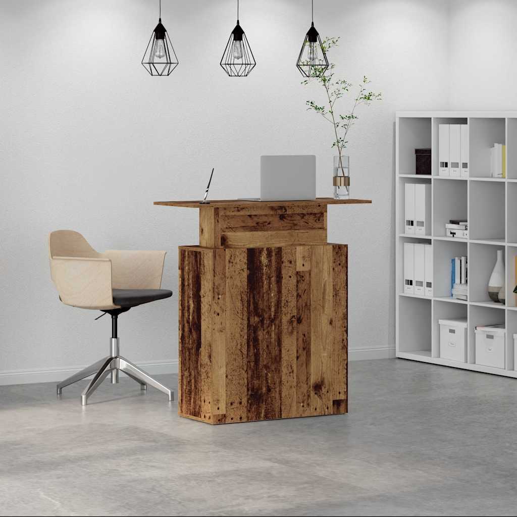 Recepciós pult antik fa 100x40x104 cm szerelt fa 3