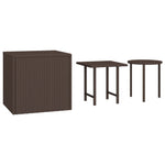 3 db barna polyrattan kerti kisasztal 2