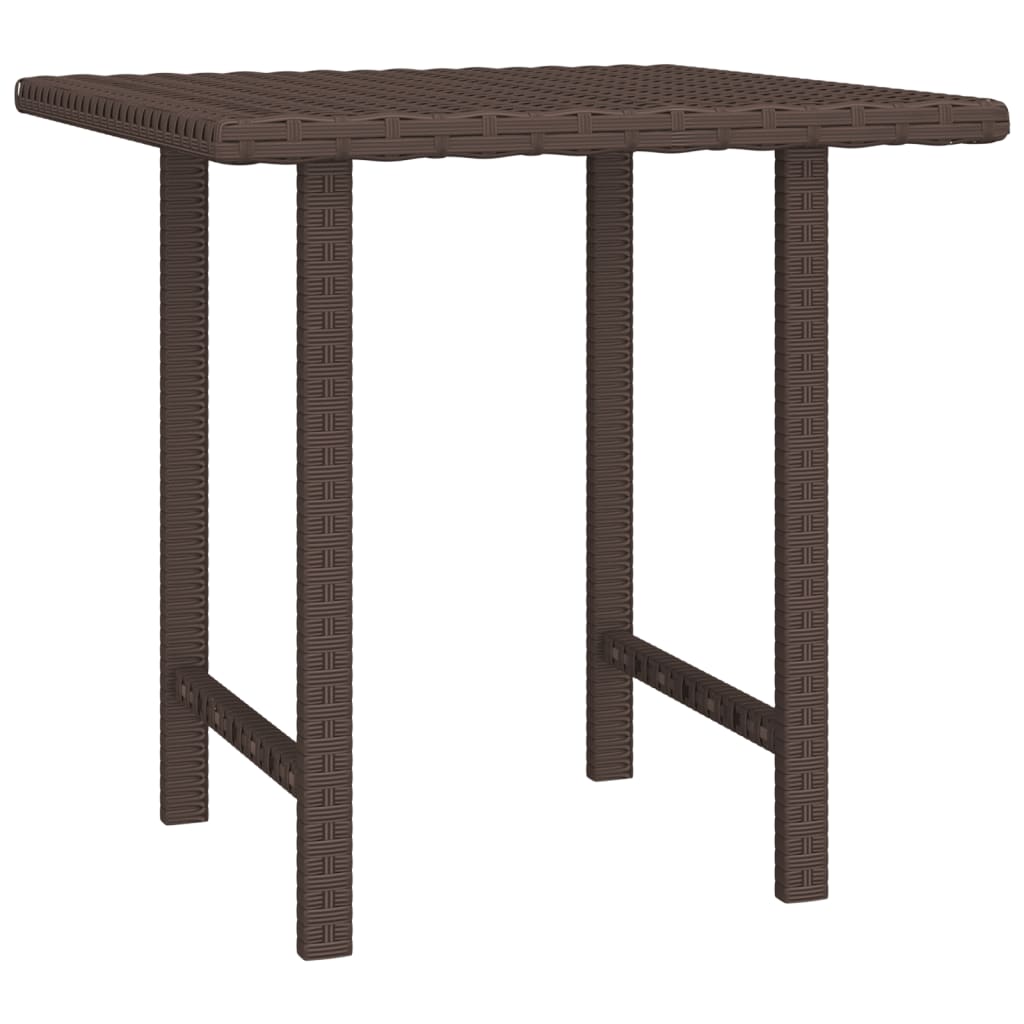 3 db barna polyrattan kerti kisasztal 4