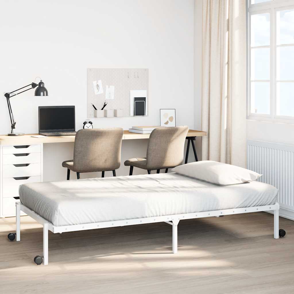 Fehér acél ágykeret matrac nélkül összecsukható 80x200 cm
