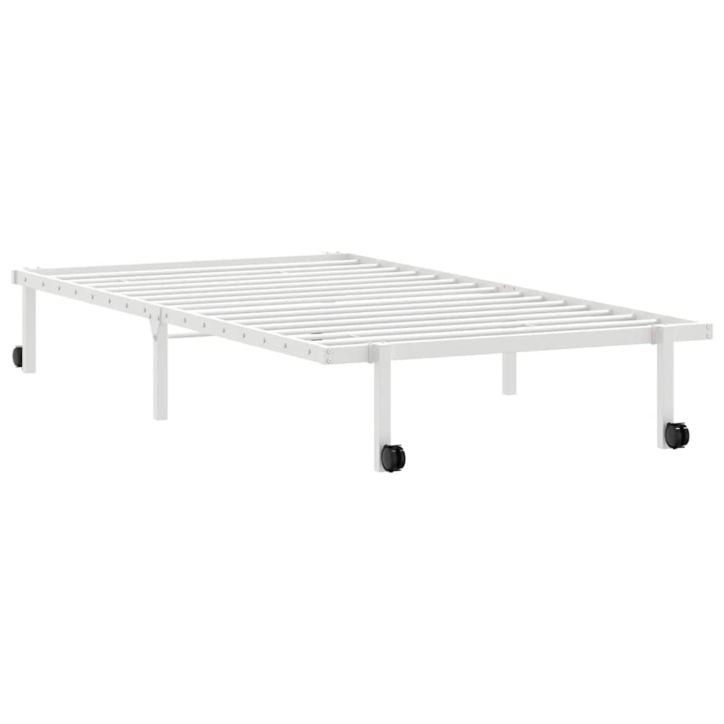 Fehér acél ágykeret matrac nélkül összecsukható 100x200 cm 5