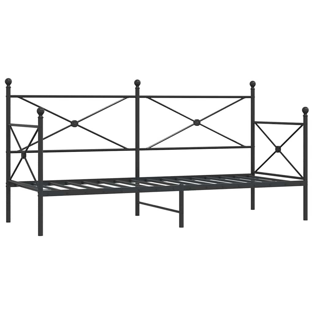 Kanapéágy matrac nélkül fekete 90x200 cm acél 2