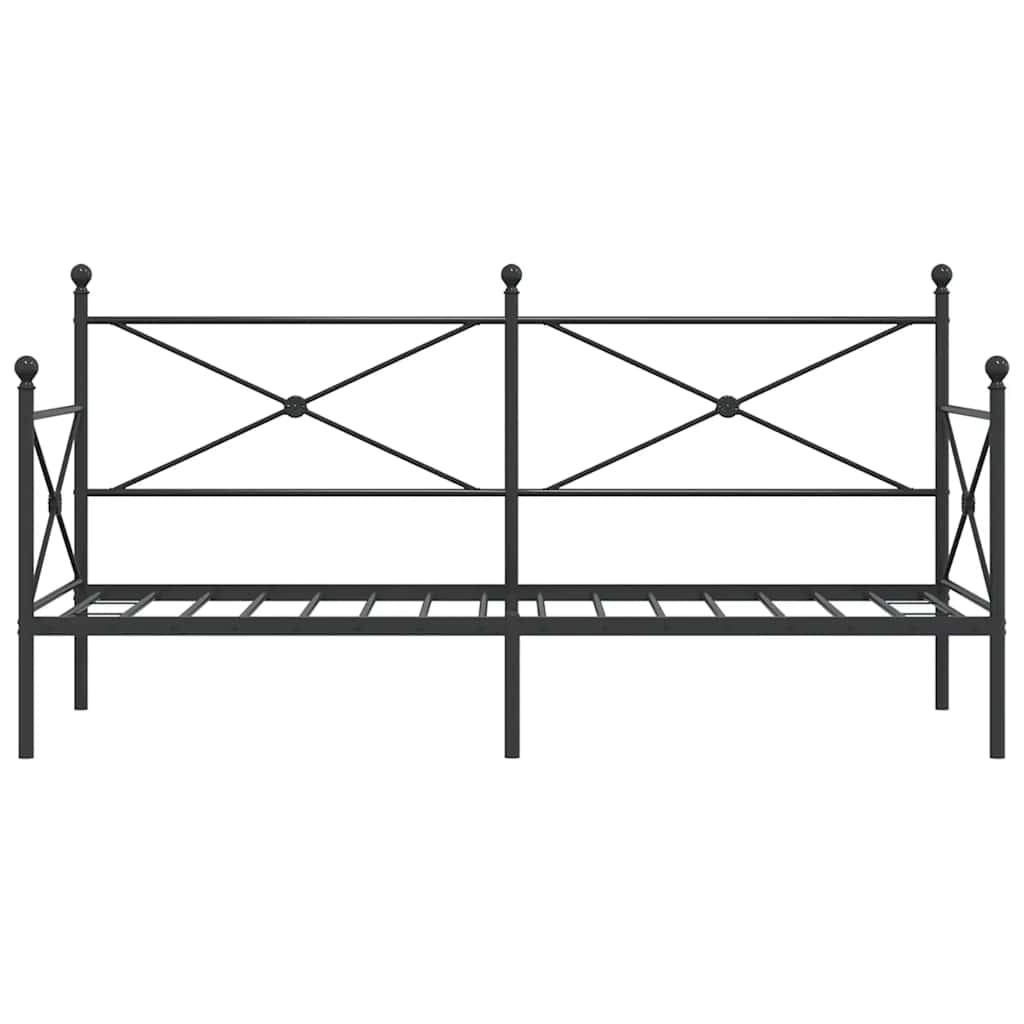 Kanapéágy matrac nélkül fekete 90x200 cm acél 5
