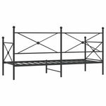 Kanapéágy matrac nélkül fekete 90x200 cm acél 7