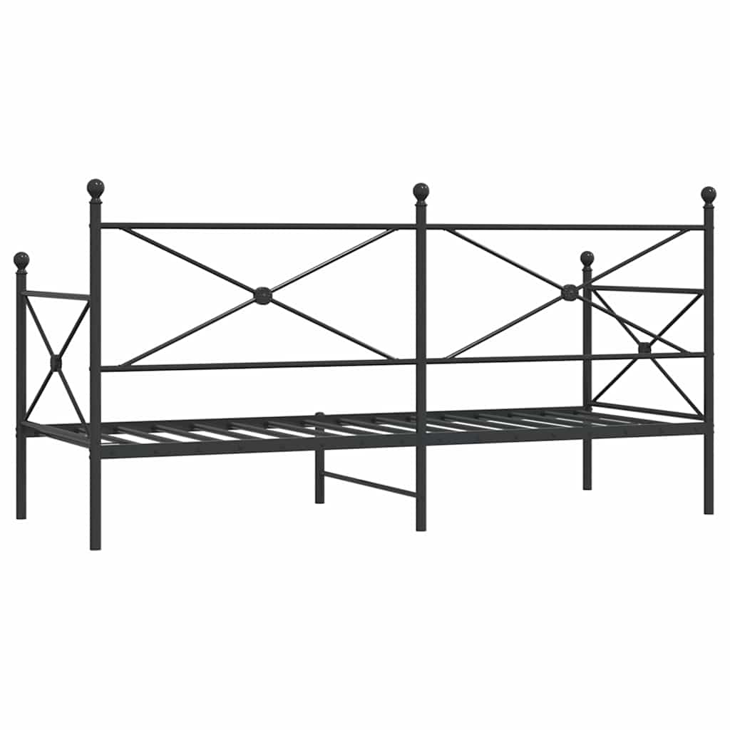 Kanapéágy matrac nélkül fekete 90x200 cm acél 7