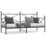 Kanapéágy matrac nélkül fekete 90x200 cm acél