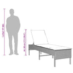Bézs polyrattan napozóágy párnával 55x200x44 cm 11