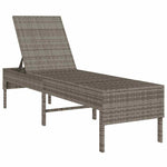 Szürke polyrattan napozóágy párnával 55x200x44 cm 4