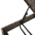 Szürke polyrattan napozóágy párnával 55x200x44 cm 9