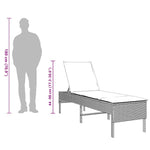 Szürke polyrattan napozóágy párnával 55x200x44 cm 11