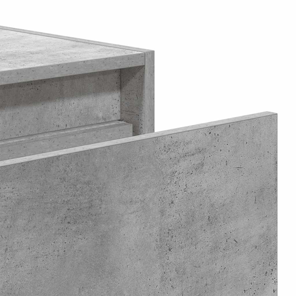 2 db betonszürke fali éjjeliszekrény LED-világítással 11