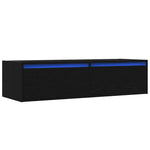 TV szekrény LED világítással fekete tölgy 100X35,5x25 cm 3