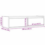 TV szekrény LED világítással fekete tölgy 100X35,5x25 cm 14