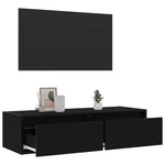 TV szekrény LED világítással fekete tölgy 100X35,5x25 cm 5