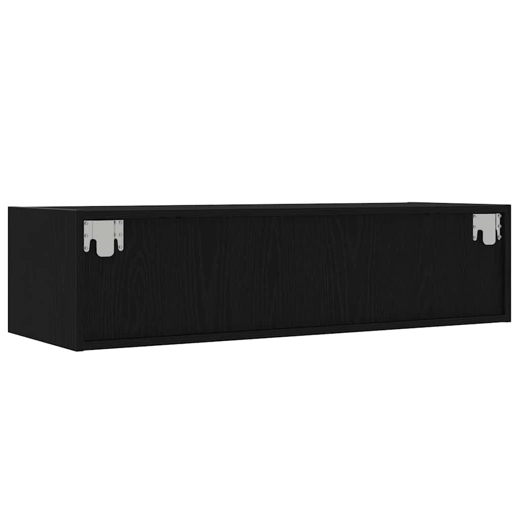 TV szekrény LED világítással fekete tölgy 100X35,5x25 cm 9
