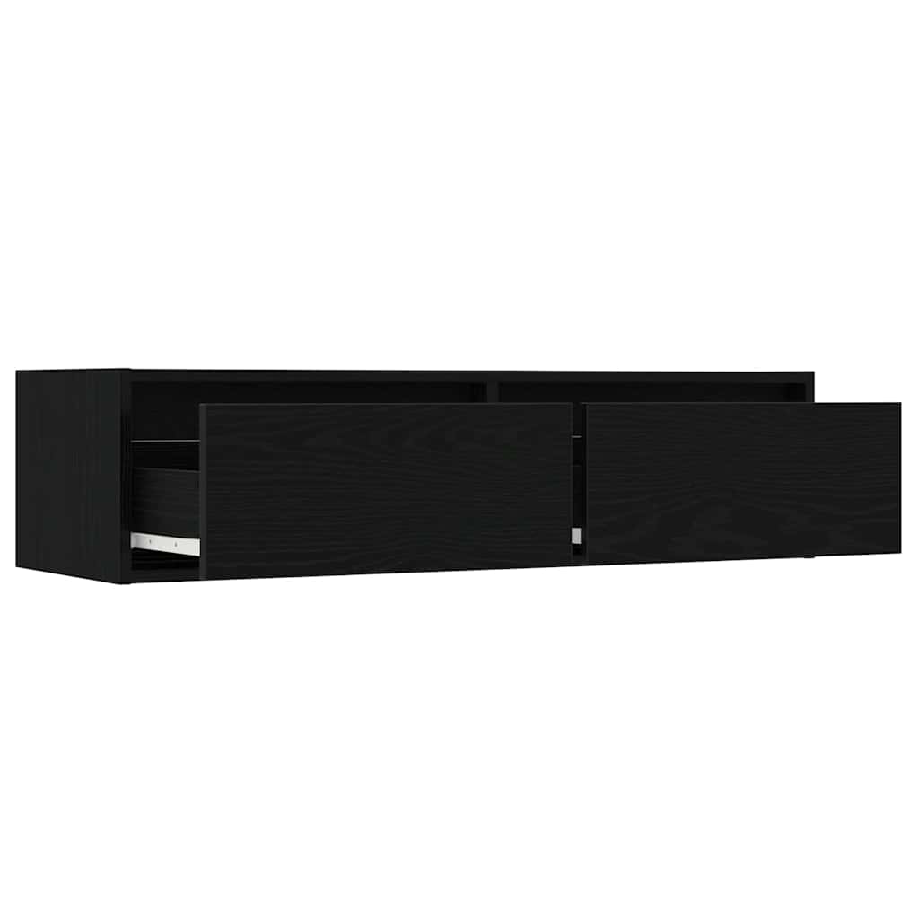 TV szekrény LED világítással fekete tölgy 100X35,5x25 cm 10