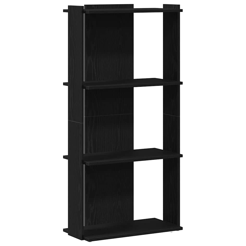 Könyvespolc 3 szintes Fekete 60x30x120 cm Használt fa 2