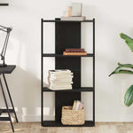 Könyvespolc 3 szintes Fekete 60x30x120 cm Használt fa 3