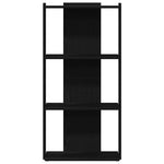 Könyvespolc 3 szintes Fekete 60x30x120 cm Használt fa 4
