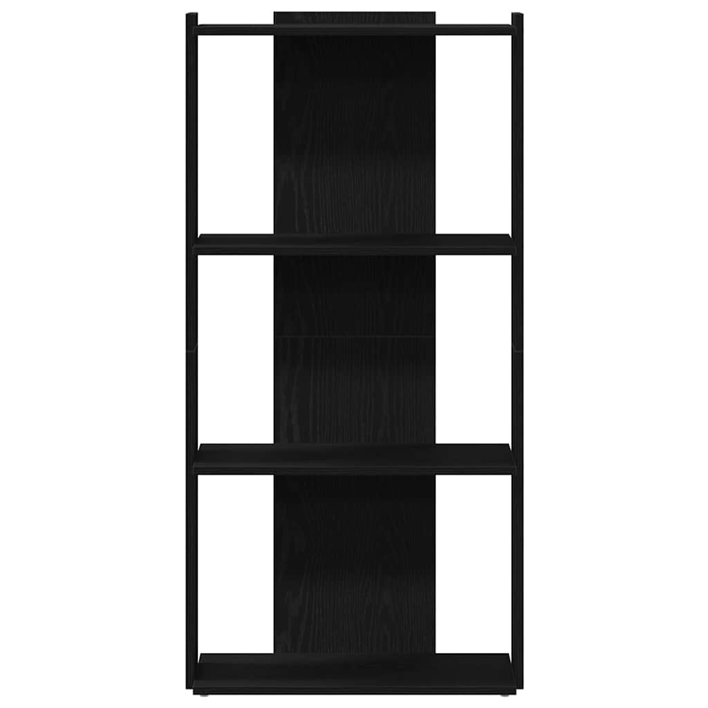 Könyvespolc 3 szintes Fekete 60x30x120 cm Használt fa 4