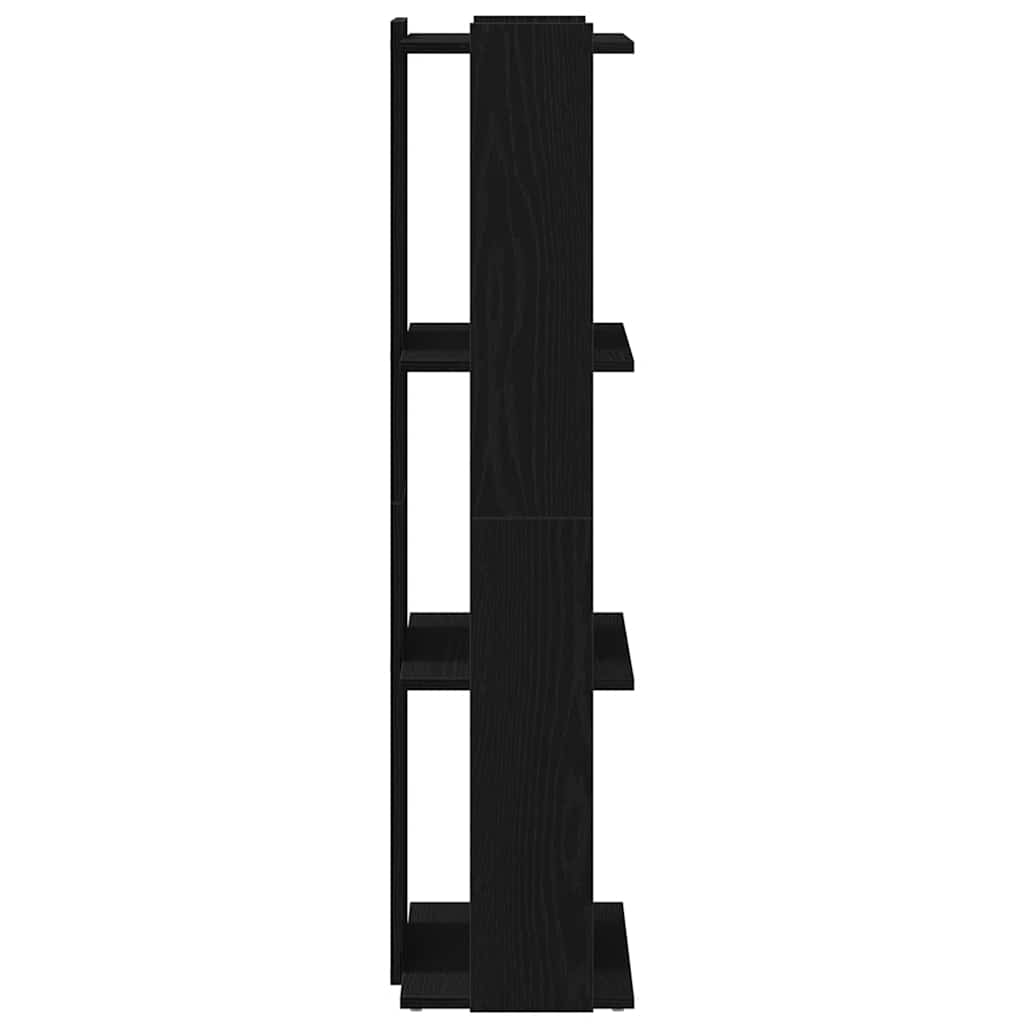 Könyvespolc 3 szintes Fekete 60x30x120 cm Használt fa 5