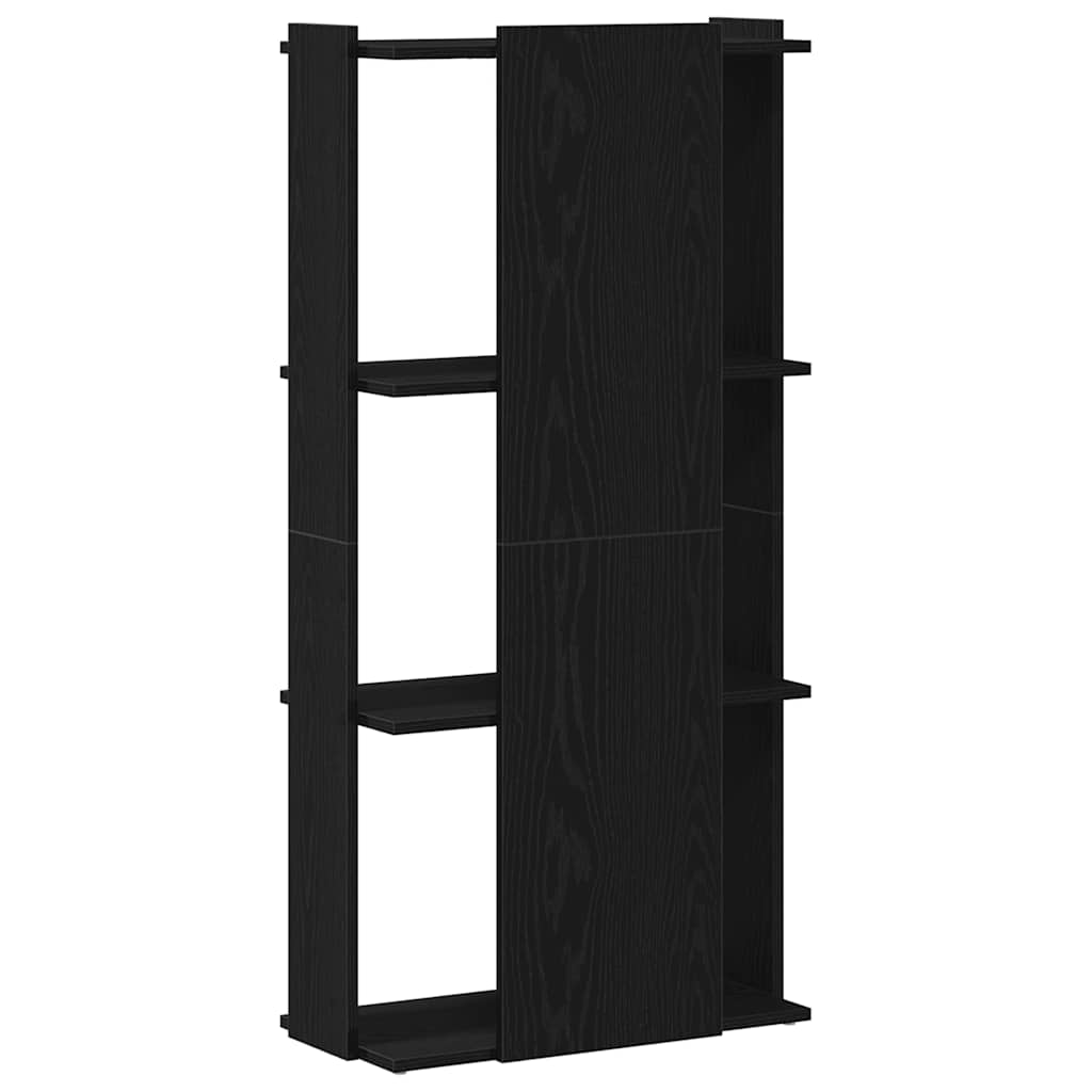 Könyvespolc 3 szintes Fekete 60x30x120 cm Használt fa 6