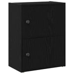 Könyvespolc fekete tölgy 40x24x52 cm gépesített fa 2