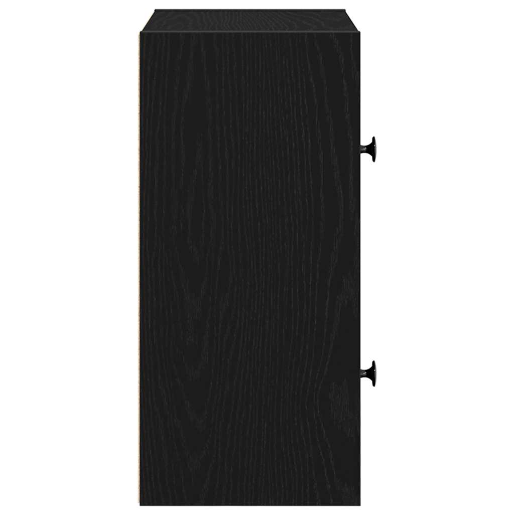 Könyvespolc fekete tölgy 40x24x52 cm gépesített fa 6